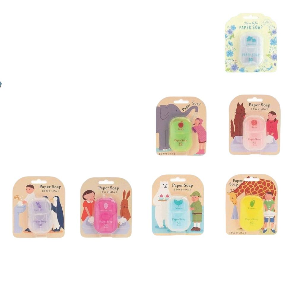 XX.Ж 日本 CHARLEY paper soap 紙香皂.紙肥皂 攜帶式 抽取式 50枚-玫瑰-細節圖4