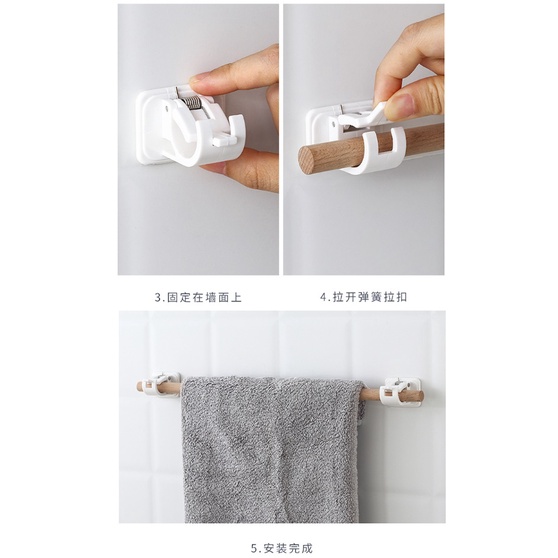 CY.KM808 橫桿掛勾、掛桿端部掛夾、窗簾浴簾掛桿挂杆固定夾、伸縮桿好伙伴(2個装)-細節圖5