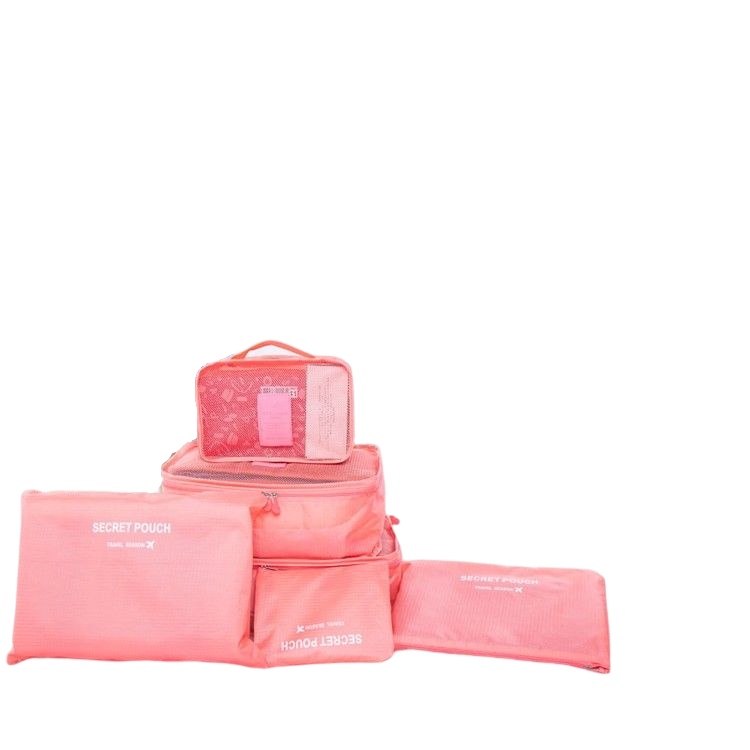 CY.Ж 降 收納包 收納袋 旅行包 旅行袋 防水 自由行 背包客 出國 包中包.六件套裝組防水環材.加大加厚-細節圖9