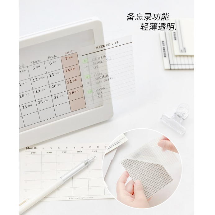 CY.INS簡約透明便利貼、N次貼、可黏貼防水計劃本、記事留言便籤紙-細節圖6