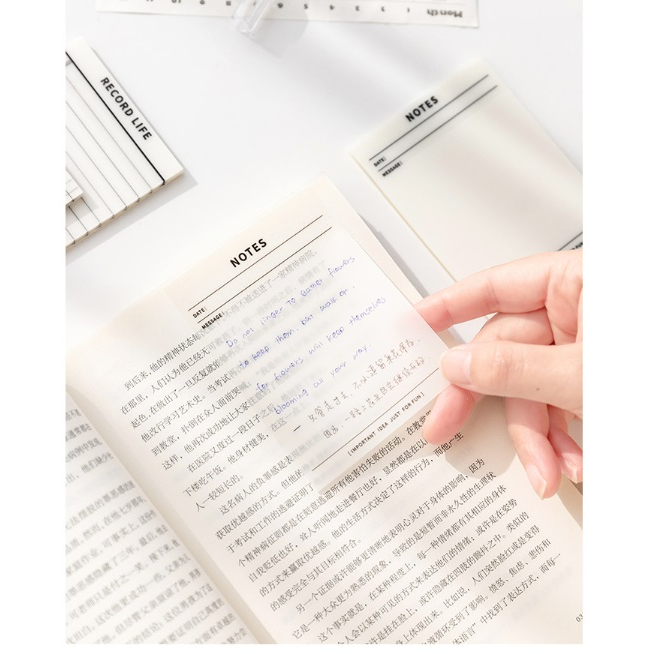 CY.INS簡約透明便利貼、N次貼、可黏貼防水計劃本、記事留言便籤紙-細節圖7