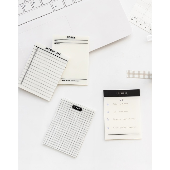 CY.INS簡約透明便利貼、N次貼、可黏貼防水計劃本、記事留言便籤紙-細節圖8