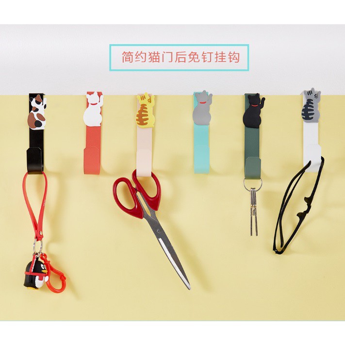 GY.Ж 清新簡約可愛貓咪門後勾、門後掛勾、門後造型掛勾、免釘掛衣架、創意無痕掛勾-細節圖2