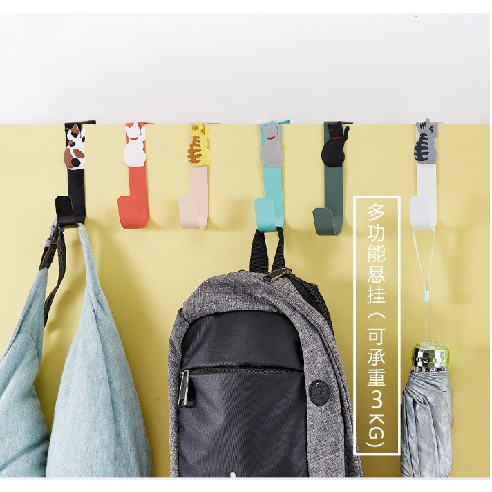 GY.Ж 清新簡約可愛貓咪門後勾、門後掛勾、門後造型掛勾、免釘掛衣架、創意無痕掛勾-細節圖3