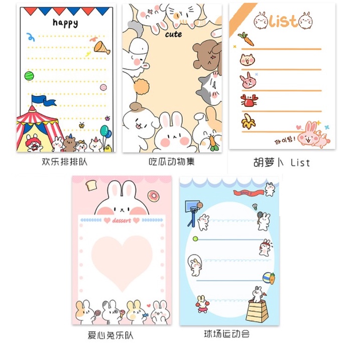 EY.可愛淘氣兔創意便利貼.標籤紙.可撕N次貼.便條紙.記事本.便簽本-細節圖2