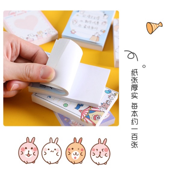 EY.可愛淘氣兔創意便利貼.標籤紙.可撕N次貼.便條紙.記事本.便簽本-細節圖4