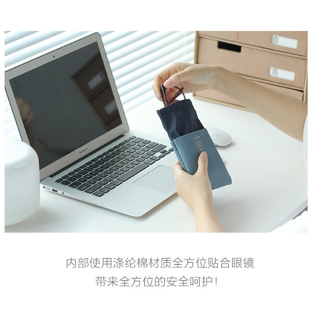 GY.Ж 熱銷 便捷可掛式皮革眼鏡袋、眼鏡收納袋、眼鏡布袋◇-細節圖4