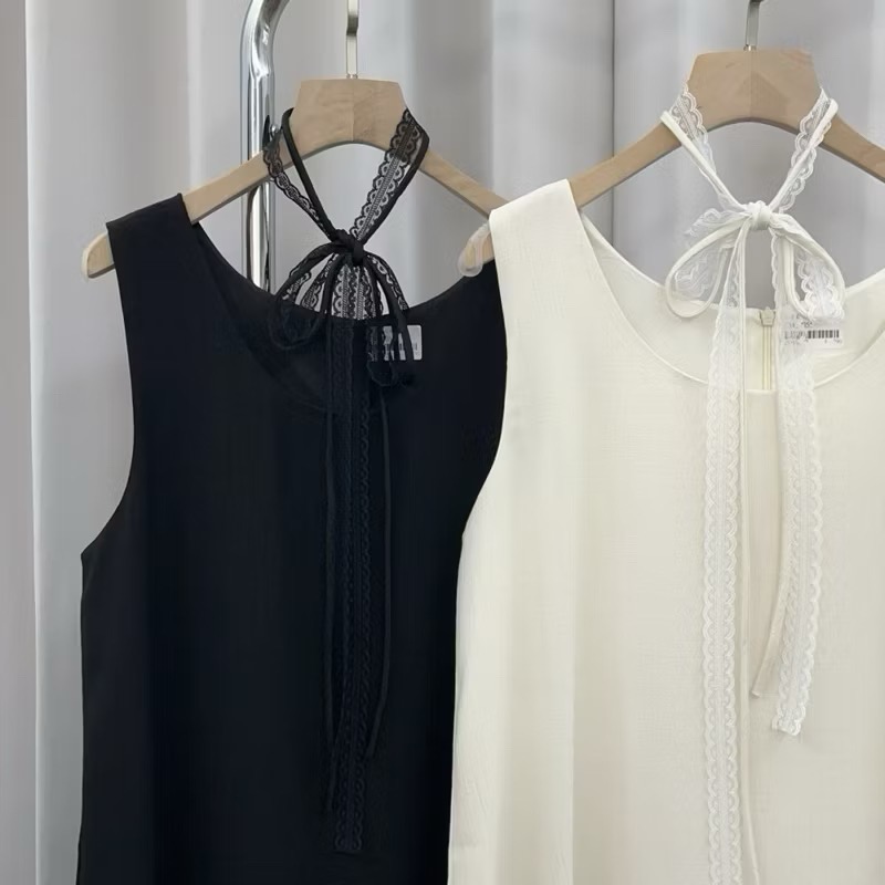 𝙍𝙪𝙡𝙖🎀 韓系 現貨 小香風高質感蕾絲綁帶洋裝*2色 81510-細節圖4