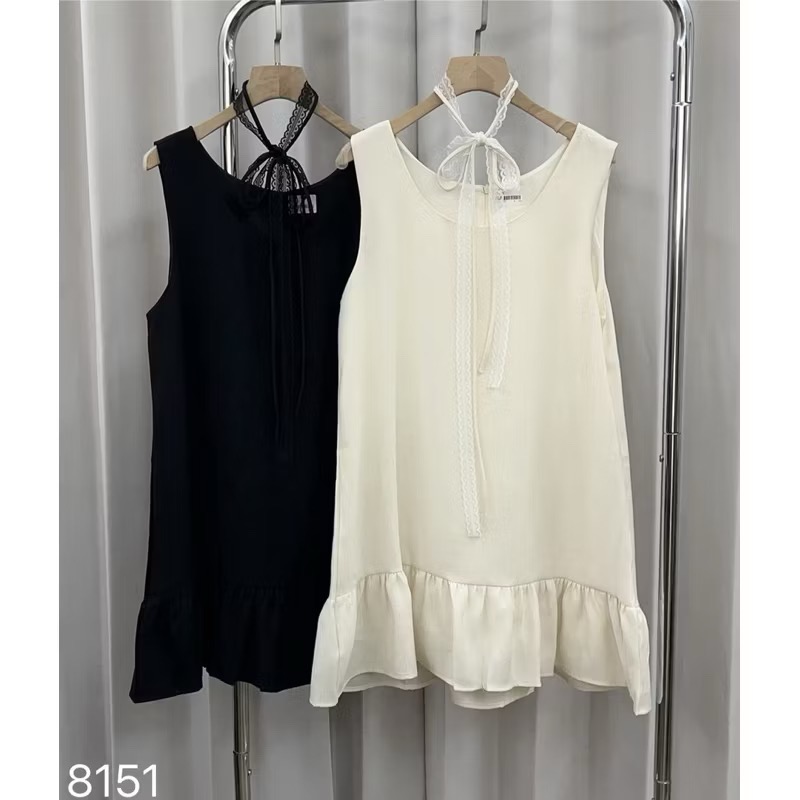 𝙍𝙪𝙡𝙖🎀 韓系 現貨 小香風高質感蕾絲綁帶洋裝*2色 81510-細節圖5