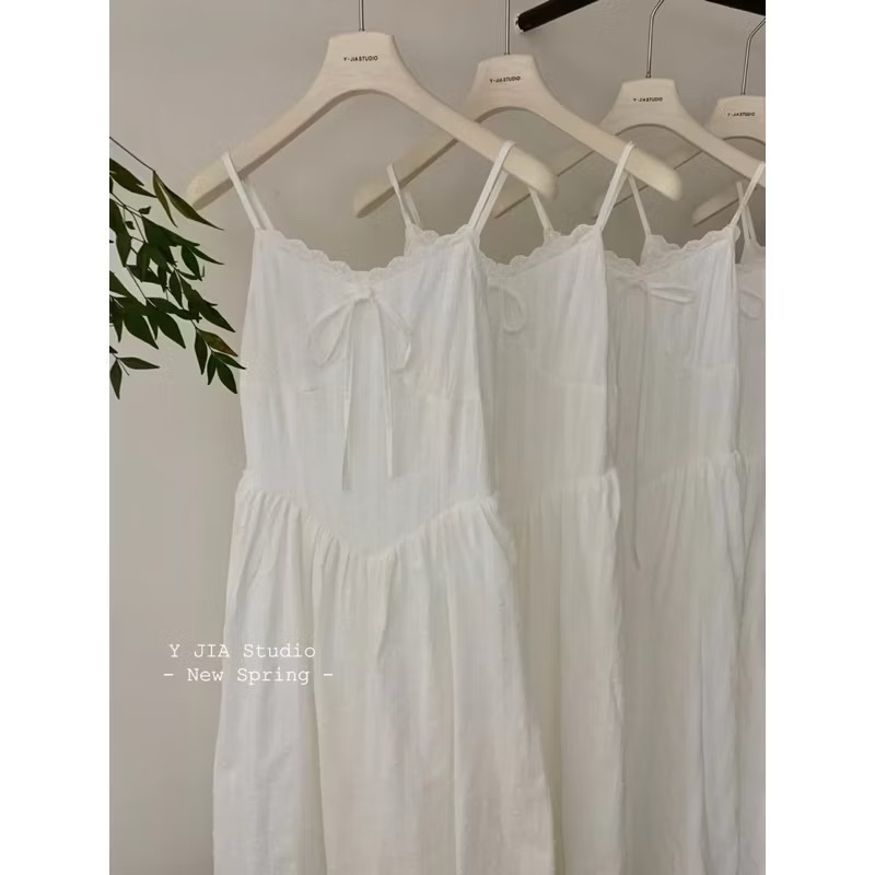 𝙍𝙪𝙡𝙖🎀韓系 現貨 甜美蝴蝶結針織衫+氣質吊帶洋裝套裝330399-細節圖5