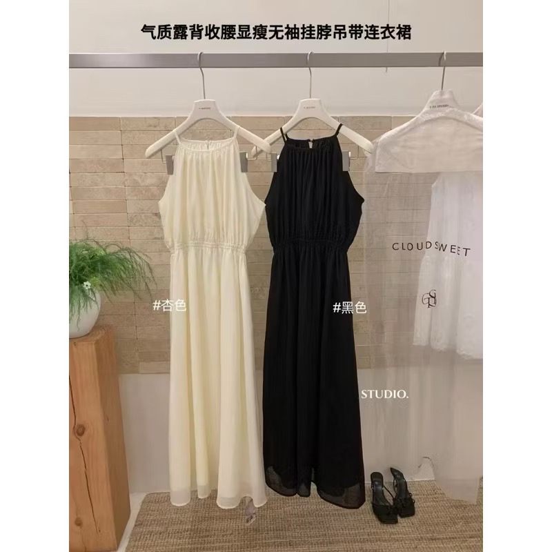 𝙍𝙪𝙡𝙖🎀 韓系 現貨 氣質女神風削肩收腰露腰洋裝*2色677769-細節圖5
