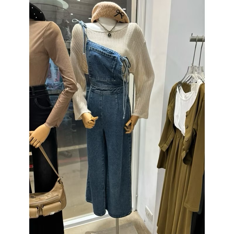 Rula🎀 韓系現貨&預購  正韓 FSY 氣質綁帶牛仔吊帶褲61280-細節圖2