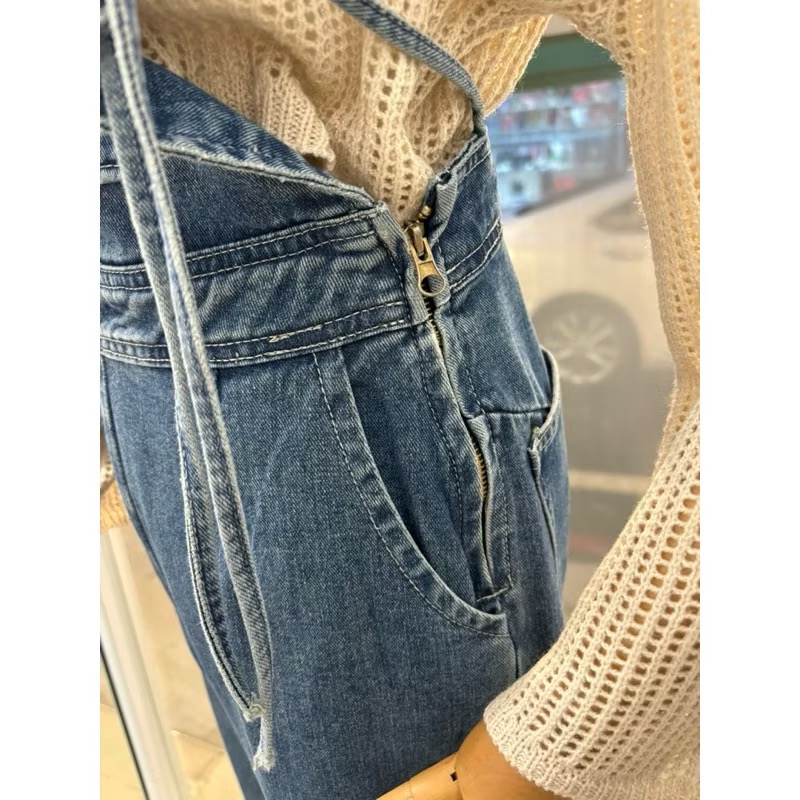 Rula🎀 韓系現貨&預購  正韓 FSY 氣質綁帶牛仔吊帶褲61280-細節圖3