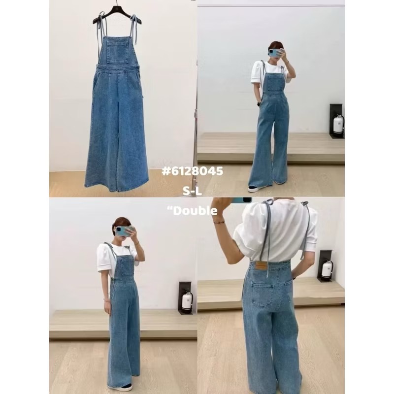 Rula🎀 韓系現貨&預購  正韓 FSY 氣質綁帶牛仔吊帶褲61280-細節圖5