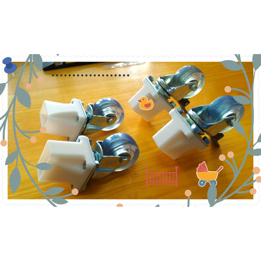 全台獨家設計 - IKEA嬰兒床，加裝萬向滑動輪-高階靜音版(含底座及滑輪)-細節圖4