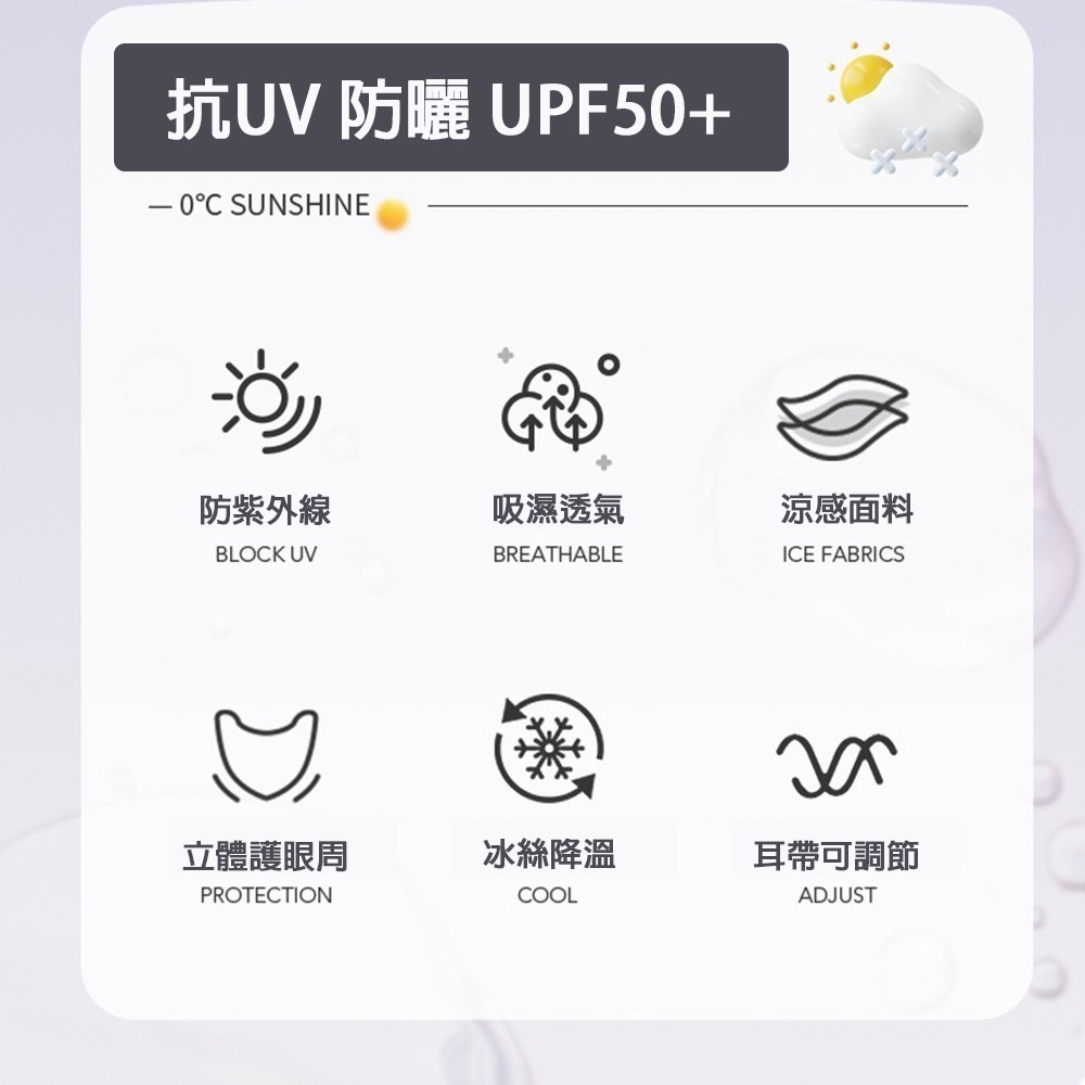 【OBIYUAN】口罩  防曬 變美神器 戶外 冰絲 抗UV 面罩 UPF50+透氣不悶【SR999】-細節圖4