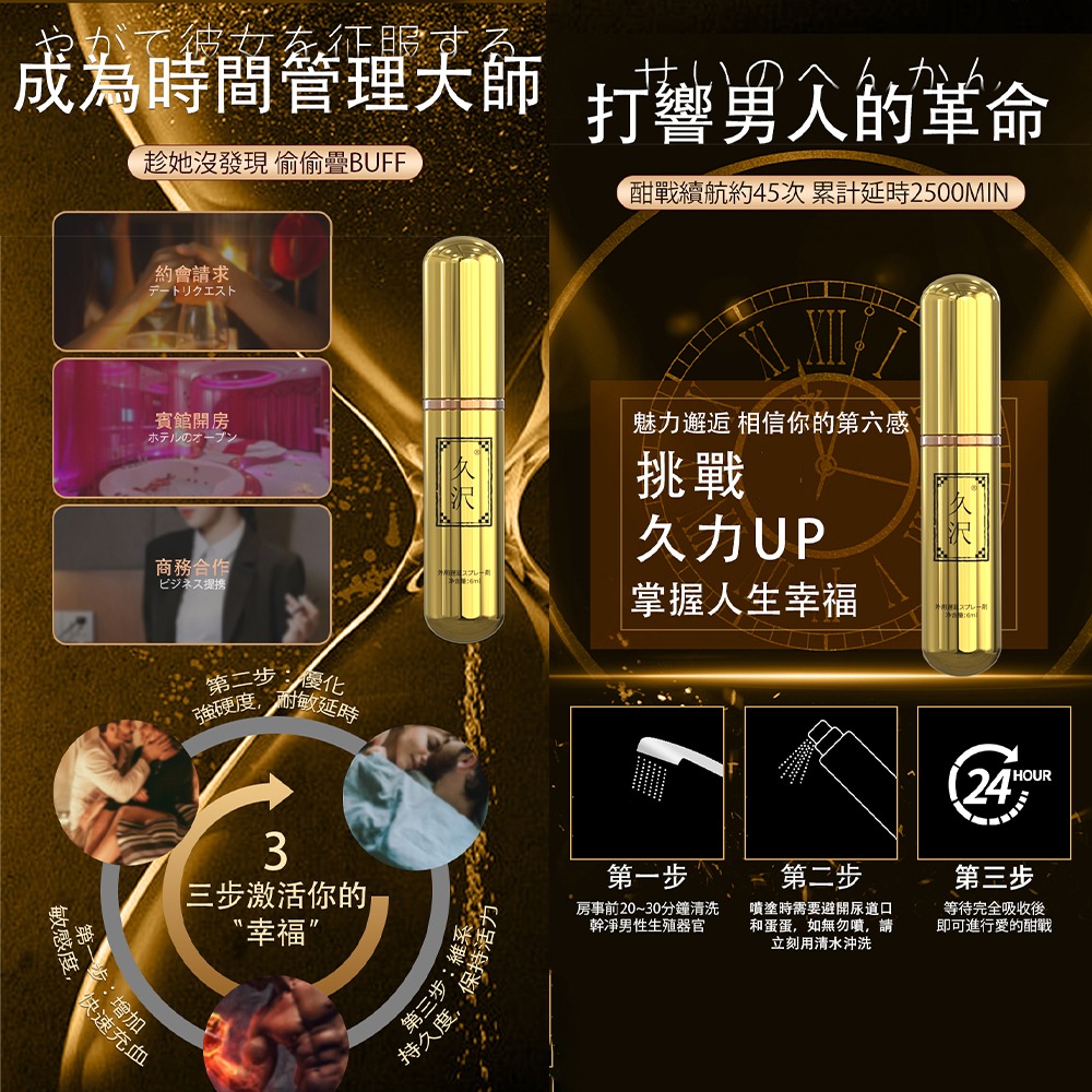 【OBIYUAN】情趣噴霧 日本 久沢 男性 黃金瓶 噴劑 情趣用品 成人專區【GS73575】-細節圖8