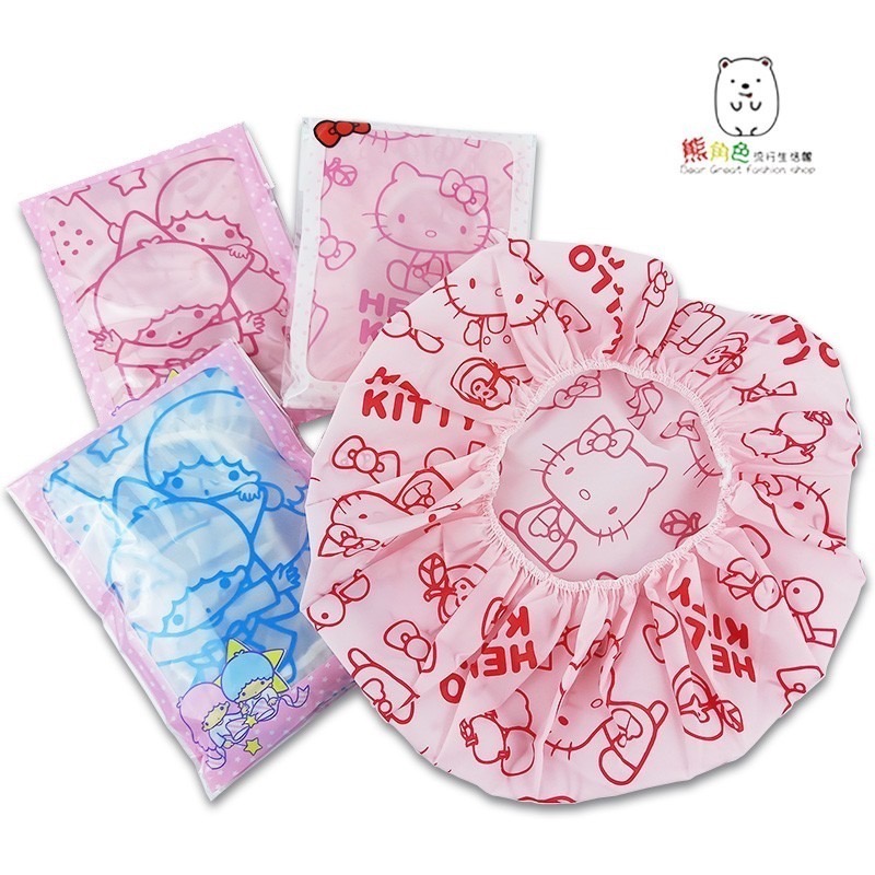 三麗鷗 浴帽 KT紅 KT粉 雙子星藍 雙子星紫 【KT0032】 熊角色流行生活館-細節圖2