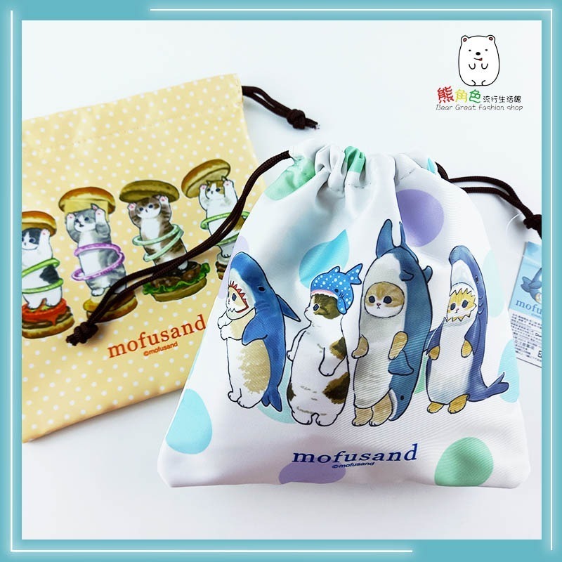 貓福珊迪 束口袋 收納袋 鯊魚 漢堡 柴犬 兔兔 煮飯 【MF0012】 熊角色流行生活館-細節圖5