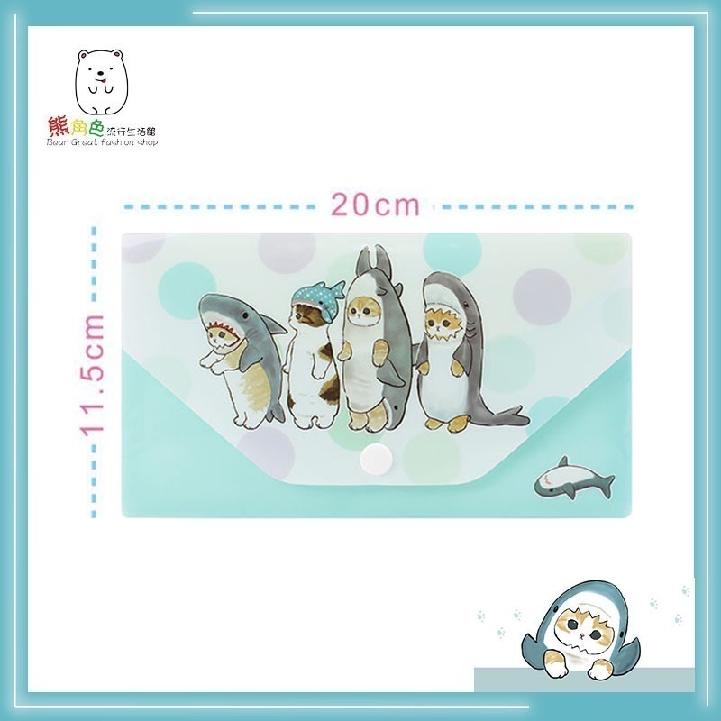 貓福珊迪 萬用收納夾 收納袋 發票袋 支票袋 鯊魚 漢堡 露營 【MF0015】 熊角色流行生活館-細節圖2