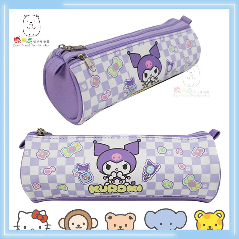 三麗鷗 圓筒三拉筆袋 收納袋 萬用包 美樂蒂 酷洛米 彼安諾 【KT0159】 熊角色流行生活館-細節圖4