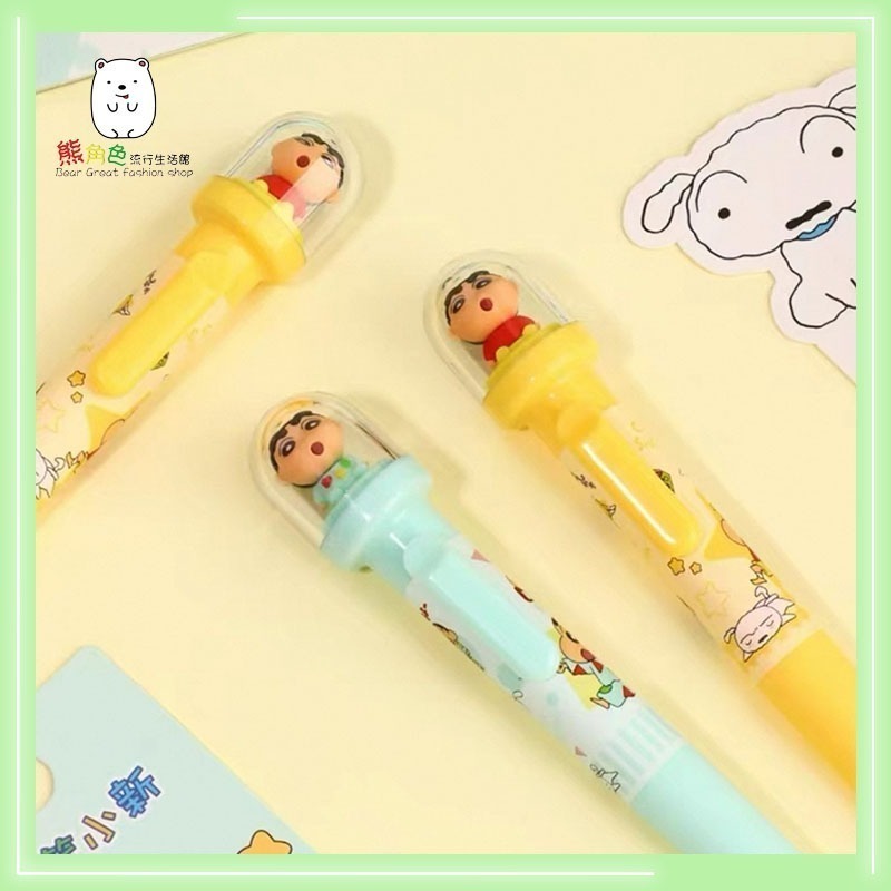 蠟筆小新 創意景觀筆 自動原子筆 獨立包裝 綠 黃 【ZZ0059】 熊角色流行生活館-細節圖4