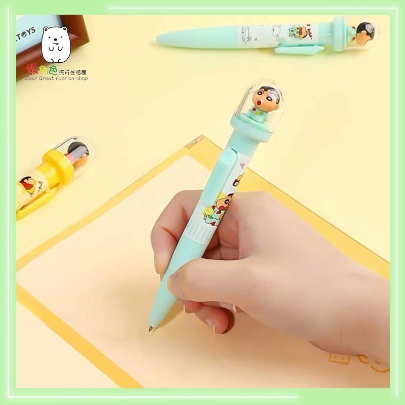 蠟筆小新 創意景觀筆 自動原子筆 獨立包裝 綠 黃 【ZZ0059】 熊角色流行生活館-細節圖5