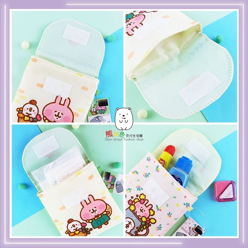 吉伊卡哇 萬用包 生理包 收納包 粉 藍 黃 綠 【CH0046】 熊角色流行生活館-細節圖3