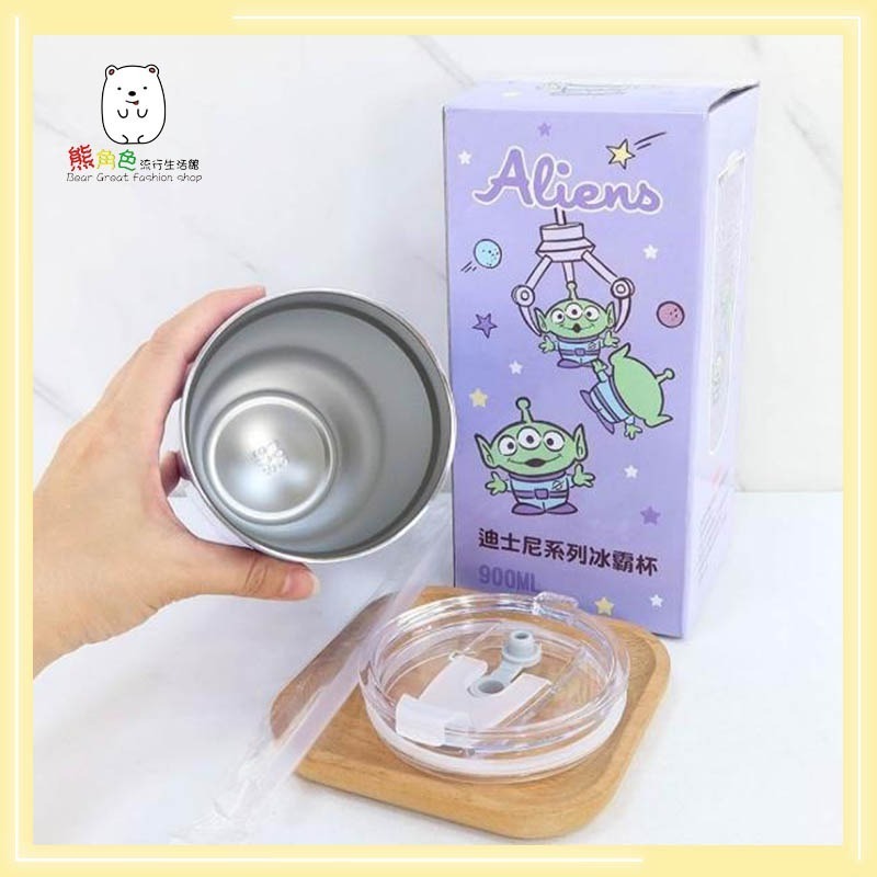 迪士尼 900ml冰霸杯 不鏽鋼酷樂保溫杯 冰霸杯 維尼 史迪奇 三眼怪 【DS0172】 熊角色流行生活館-細節圖4
