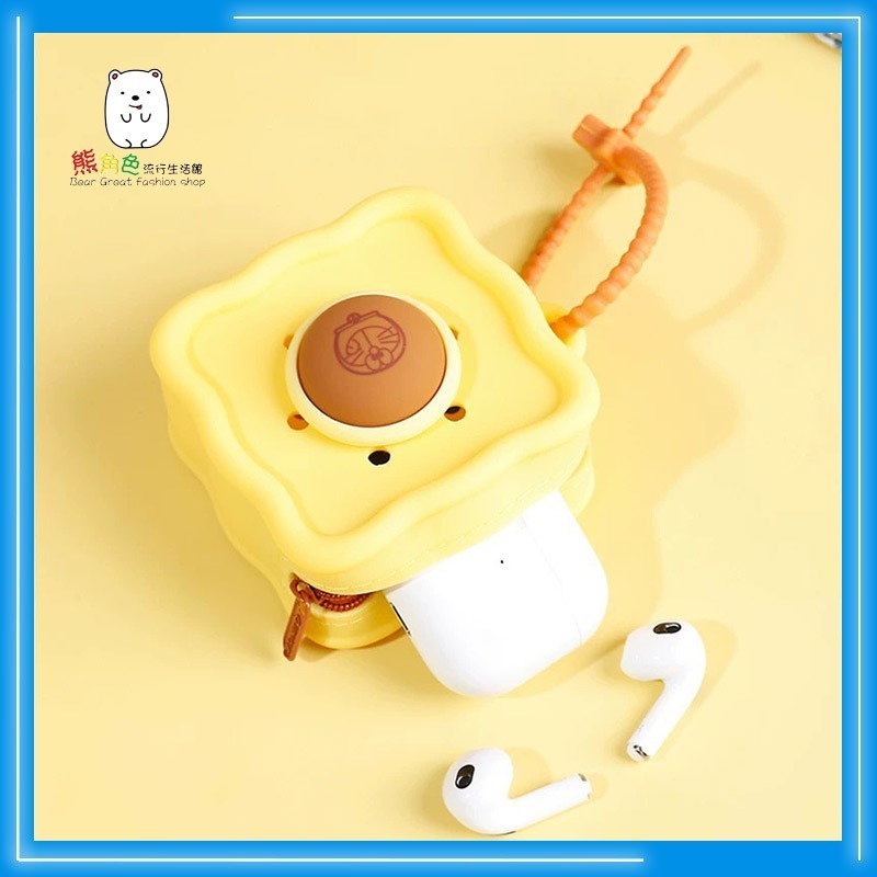 哆拉A夢 硅膠迷你收納包 矽膠零錢包 銅鑼燒 記憶土司 【ZZ0095】 熊角色流行生活館-細節圖6