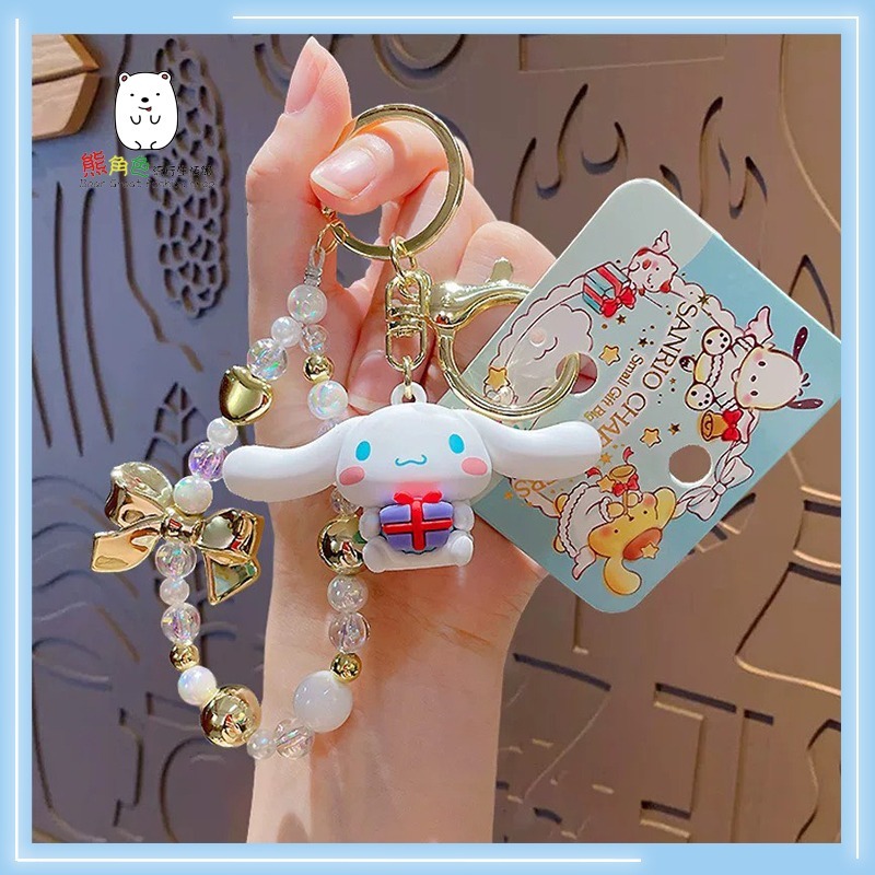 三麗鷗 小天使串珠鏈鑰匙圈 鎖圈 KT 大耳狗 帕恰狗 酷洛米 布丁狗 美樂蒂 【KT0012】 熊角色流行生活館-規格圖6