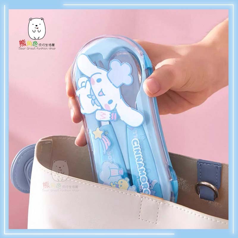 三麗鷗 便攜湯叉套裝 可愛餐具組 KT 酷洛米 大耳狗 【KT0029】 熊角色流行生活館-細節圖4
