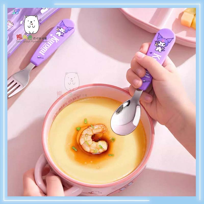 三麗鷗 便攜湯叉套裝 可愛餐具組 KT 酷洛米 大耳狗 【KT0029】 熊角色流行生活館-細節圖6