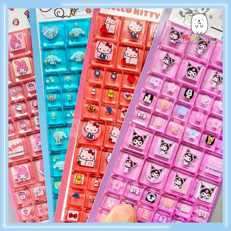 三麗鷗 方塊貼紙 貼紙 可愛貼紙 手帳貼 裝飾貼 KT 酷洛米 美樂蒂 大耳狗 【KT0094】 熊角色流行生活館-細節圖6