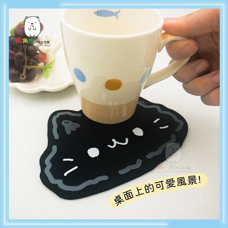 O-Cat 貓咪彩印杯墊 印章墊 橘貓 黑貓 灰貓 白貓 【JS0053】 熊角色流行生活館-細節圖2