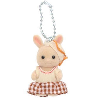 森林家族 Sylvanian Families 牛奶兔 格紋 吊飾 鑰匙圈-規格圖1
