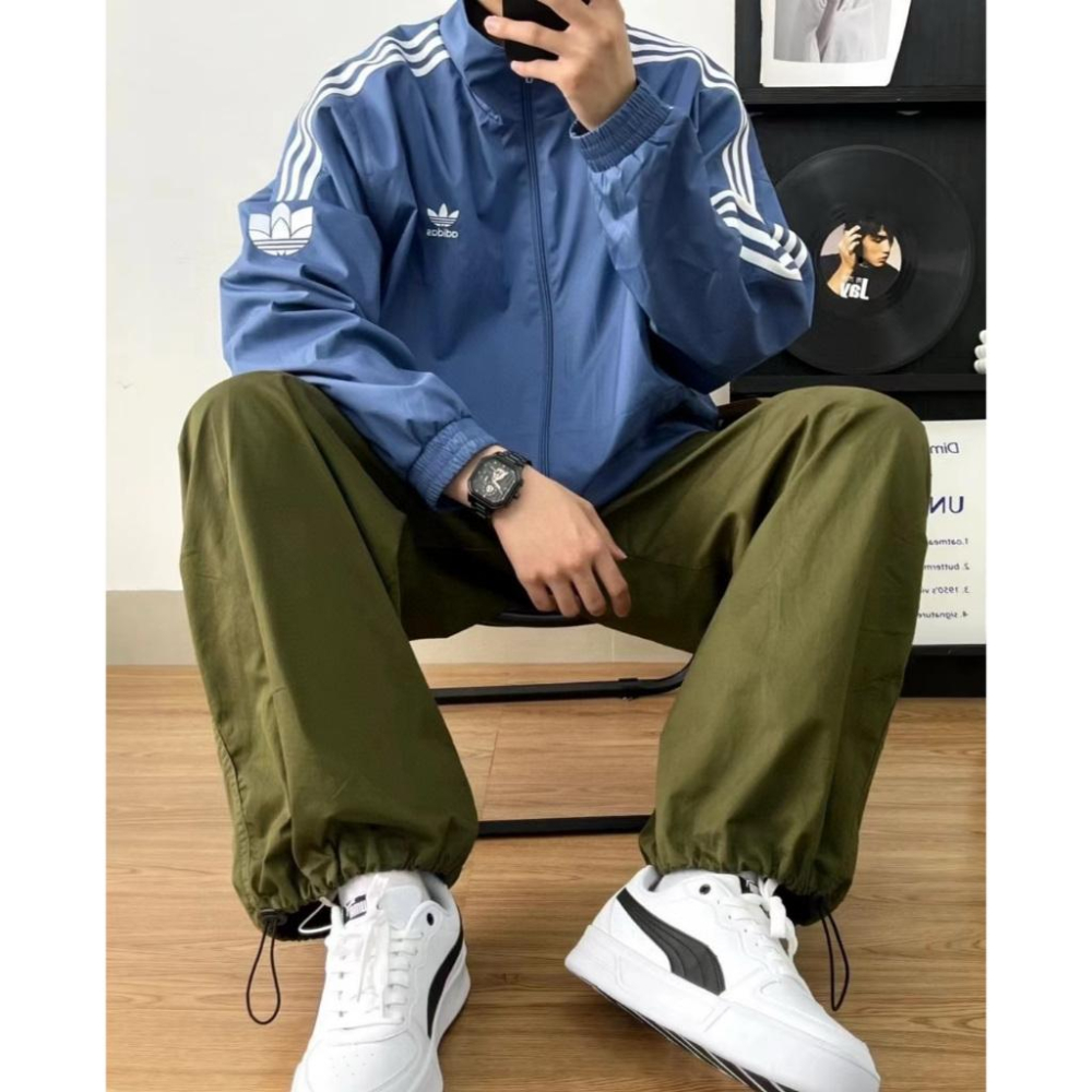 【LUNA-K】adidas 25新款美式復古寬鬆網格運動外套 5色＊S-2XL。C51024-細節圖3