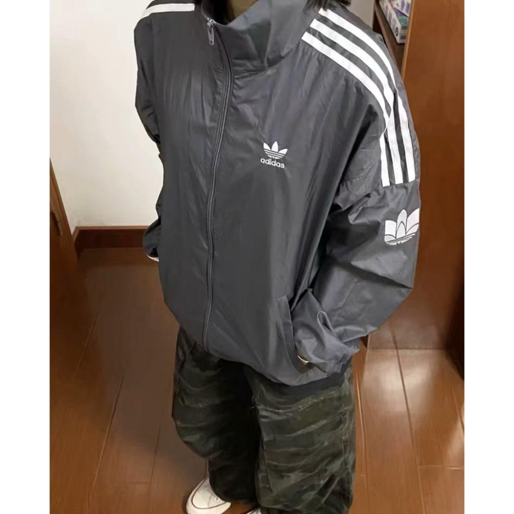 【LUNA-K】adidas 25新款美式復古寬鬆網格運動外套 5色＊S-2XL。C51024-細節圖9