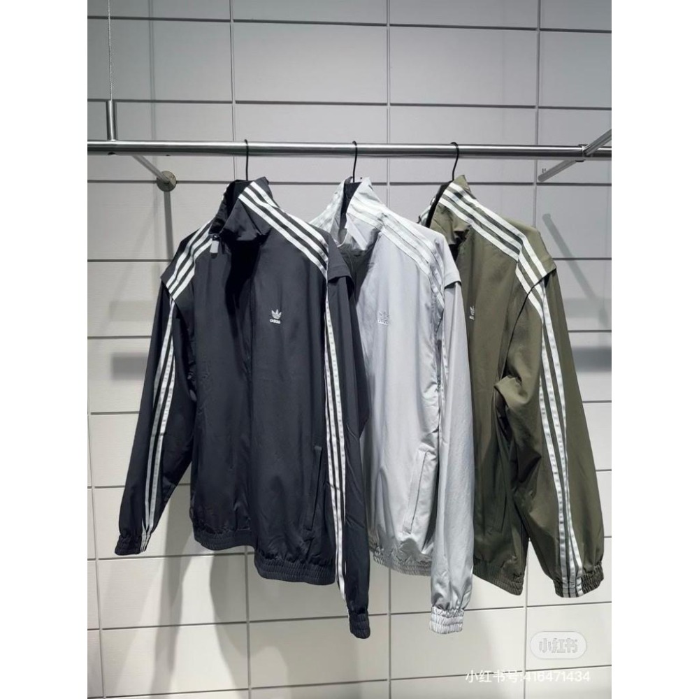 【LUNA-K】adidas 25新款落肩袖口鬆緊設計運動外套 黑色 灰色 綠色＊M-2XL。C51025-細節圖4