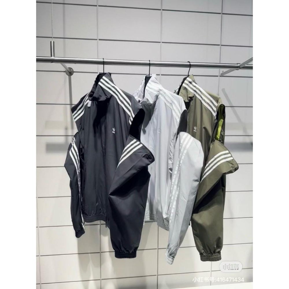 【LUNA-K】adidas 25新款落肩袖口鬆緊設計運動外套 黑色 灰色 綠色＊M-2XL。C51025-細節圖5