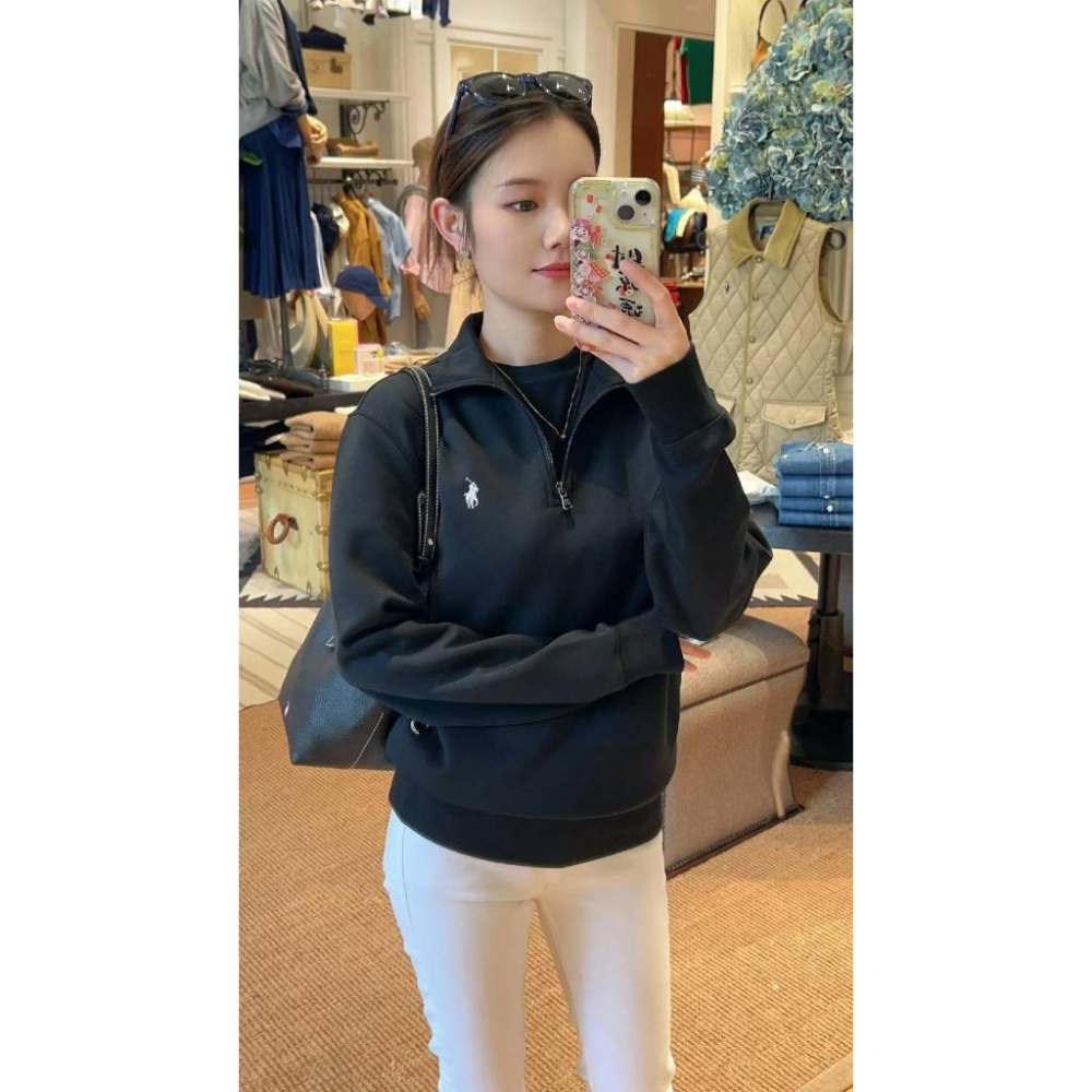 【LUNA-K】Polo Lauren Ralph 25年新款刺繡半拉鍊棉衣 黑色＊S-XL。C50914-細節圖5