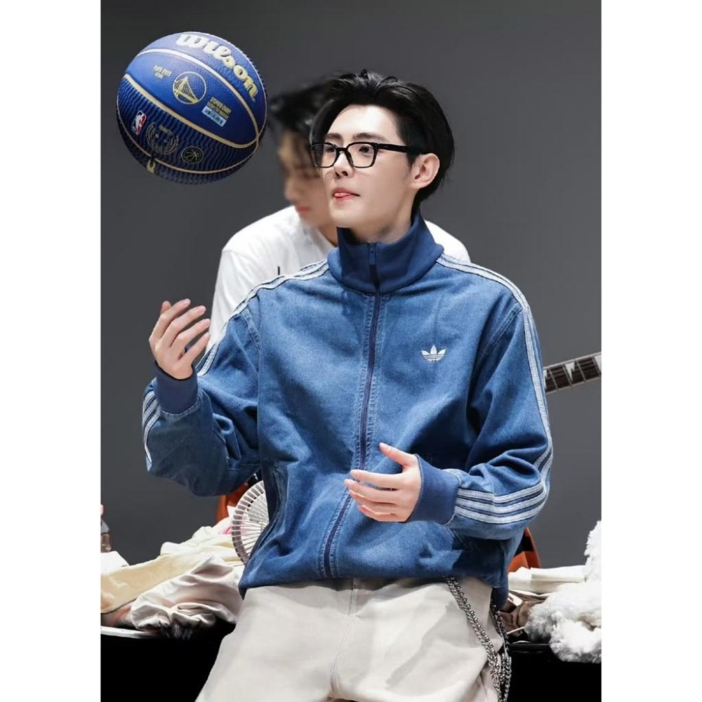 【LUNA-K】adidas 25年新款三葉草標誌牛仔外套＊S-2XL。C50908-細節圖2
