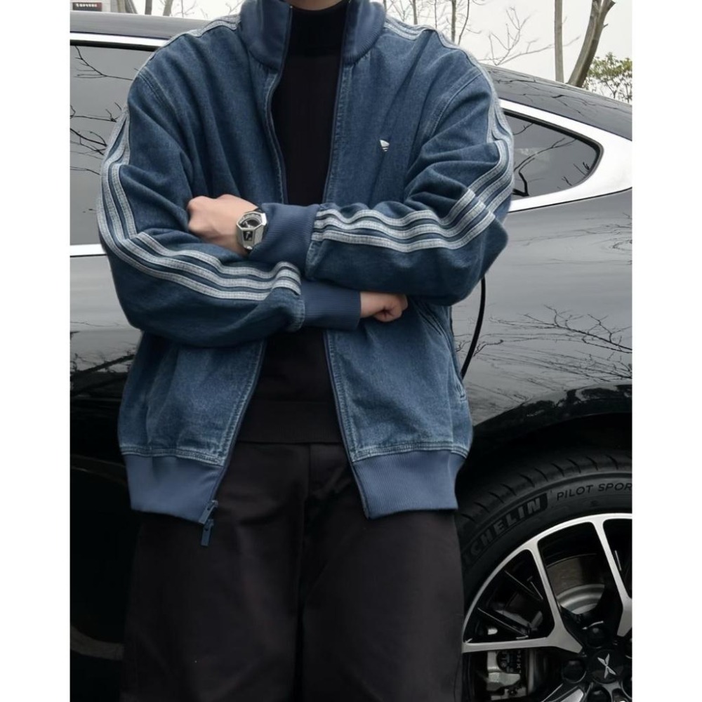 【LUNA-K】adidas 25年新款三葉草標誌牛仔外套＊S-2XL。C50908-細節圖5