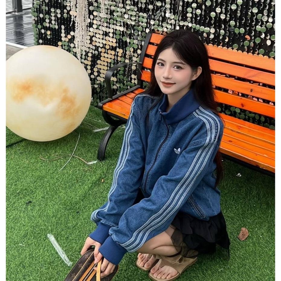 【LUNA-K】adidas 25年新款三葉草標誌牛仔外套＊S-2XL。C50908-細節圖7