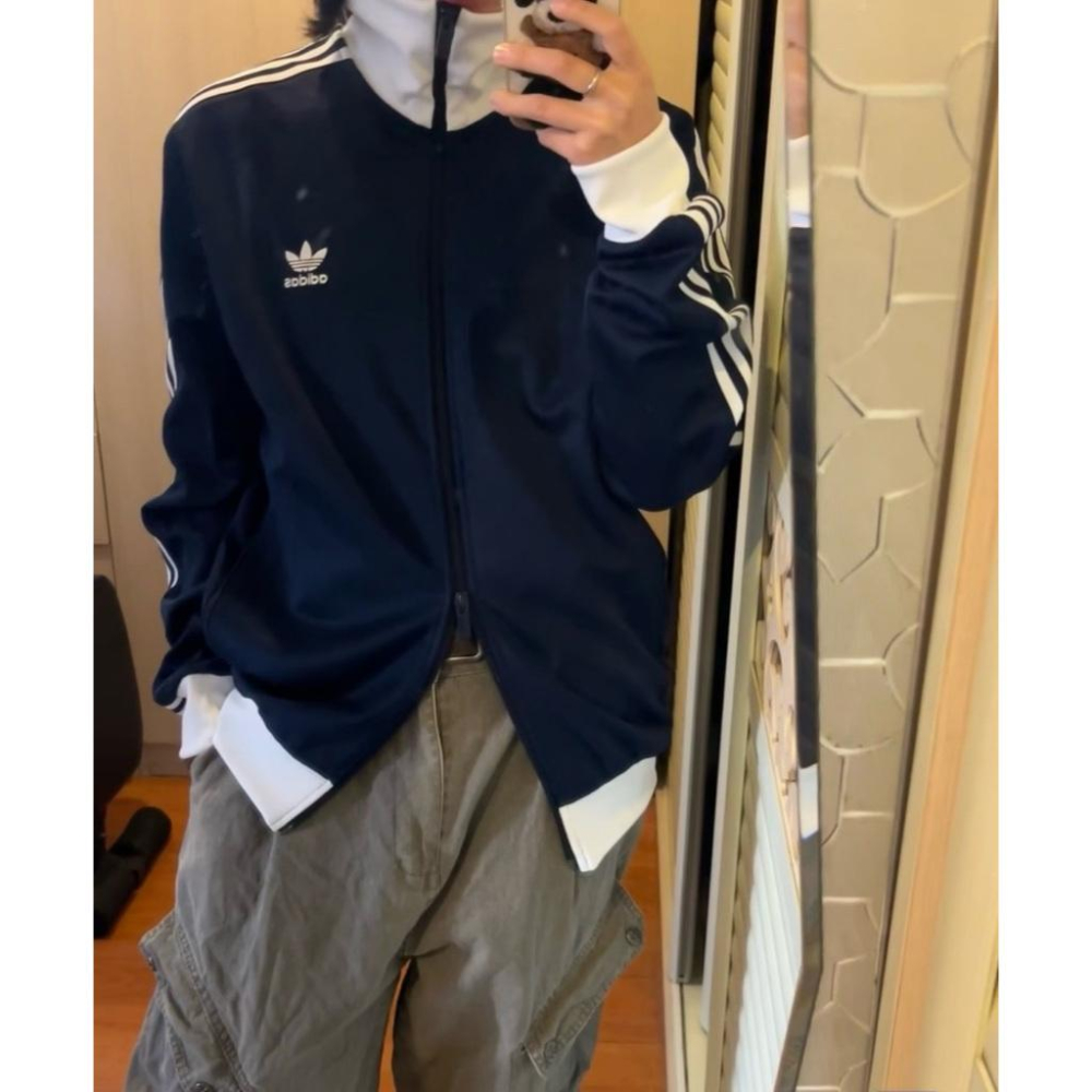 【LUNA-K】adidas 25年初秋新款三葉草立領外套夾克 藍色 黑色＊S-XL。C50818-細節圖9