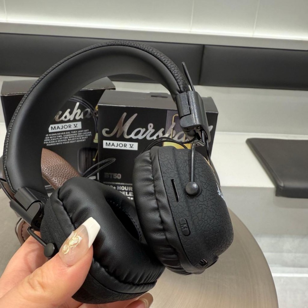 【LUNA-K】Marshall Major V 經典頭戴式藍芽耳機 黑色 棕色。S51003-細節圖8