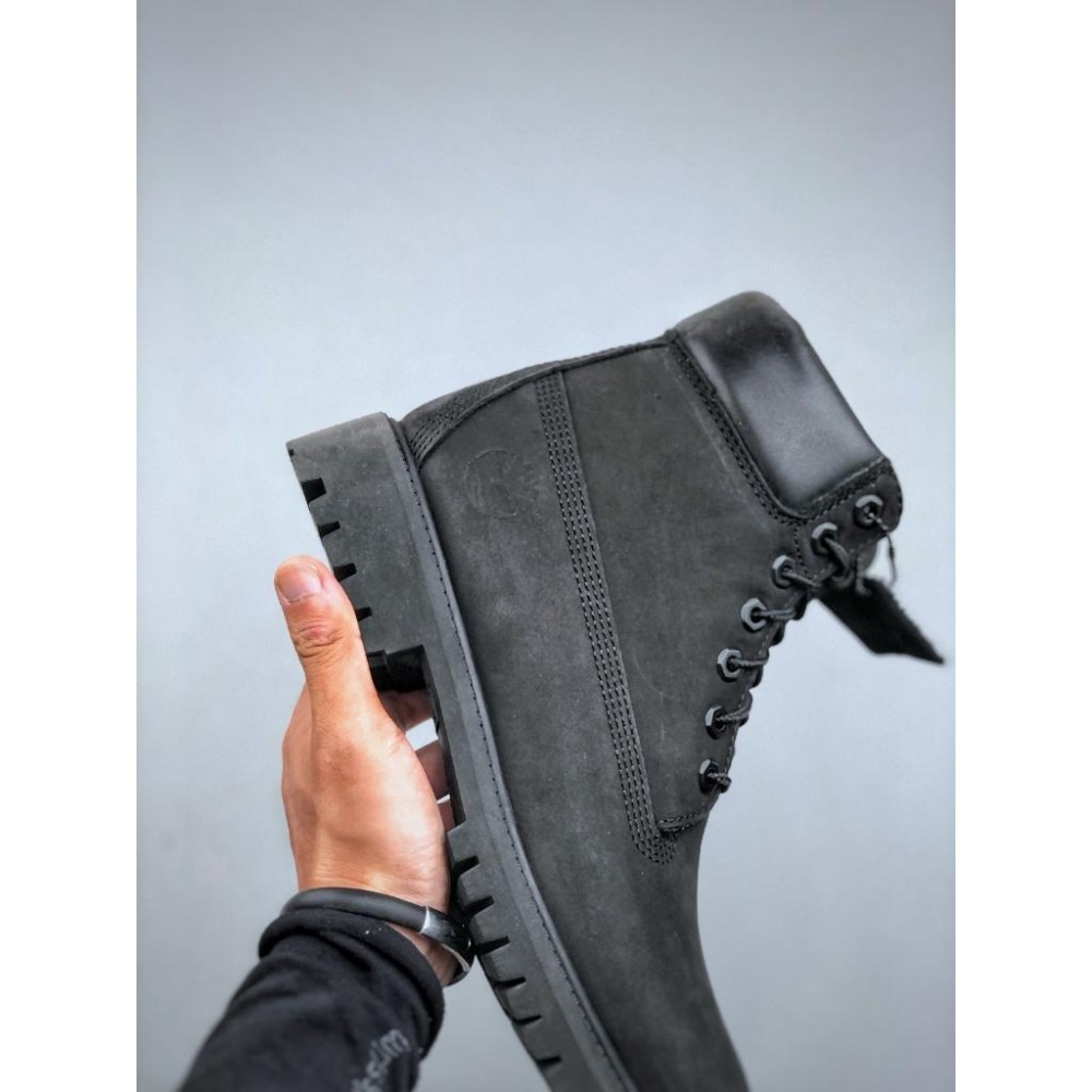 【LUNA-K】Timberland 經典款黑色男女款中筒防水休閒牛皮馬丁鞋＊EU 35.5~45。A50815-細節圖5