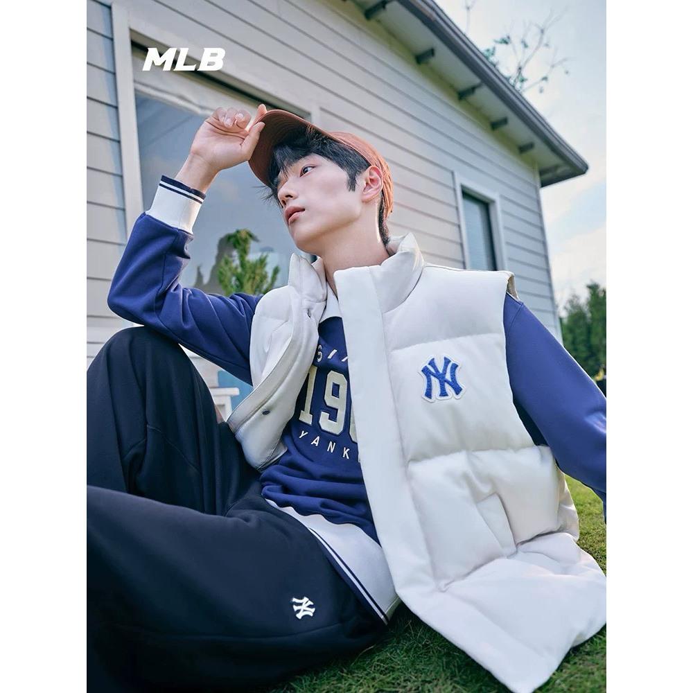【LUNA-K】MLB 25年新款紐約洋基隊LOGO圖紋羽絨背心 黑色 白色 綠色＊S-XL。C50925-細節圖4