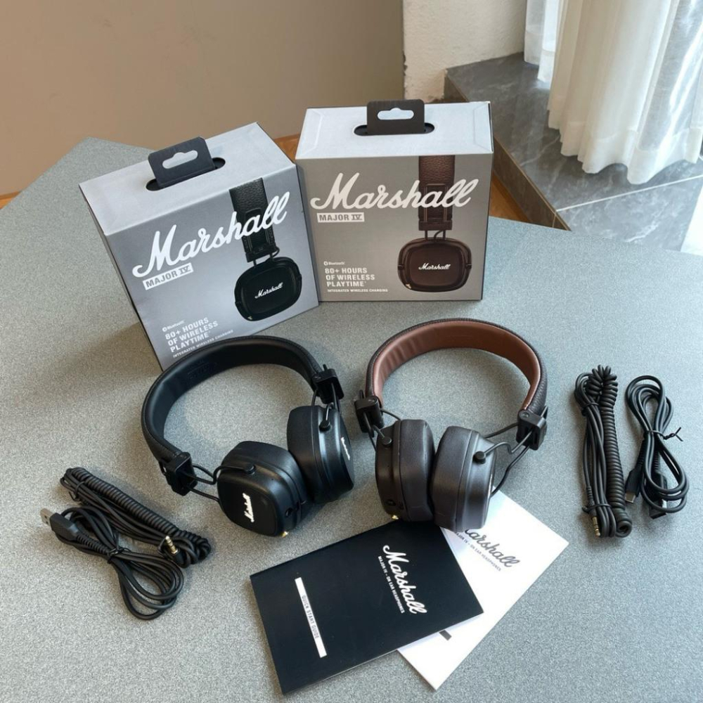 【LUNA-K】Marshall Major IV 經典頭戴式藍芽耳機 黑色 棕色。S50707-細節圖3
