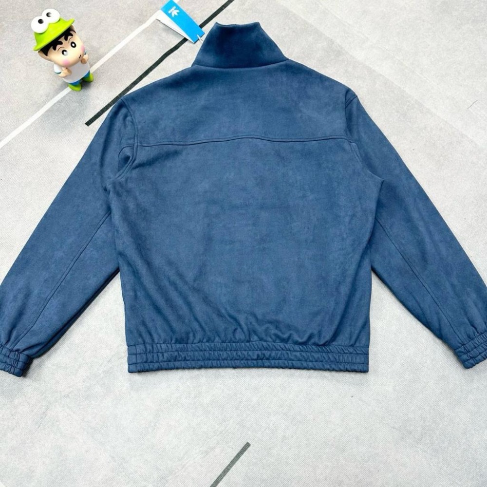 【LUNA-K】adidas 蛇年限定款三葉草中式盤扣麂皮立領外套 藍色＊S-XL。C50821-細節圖4